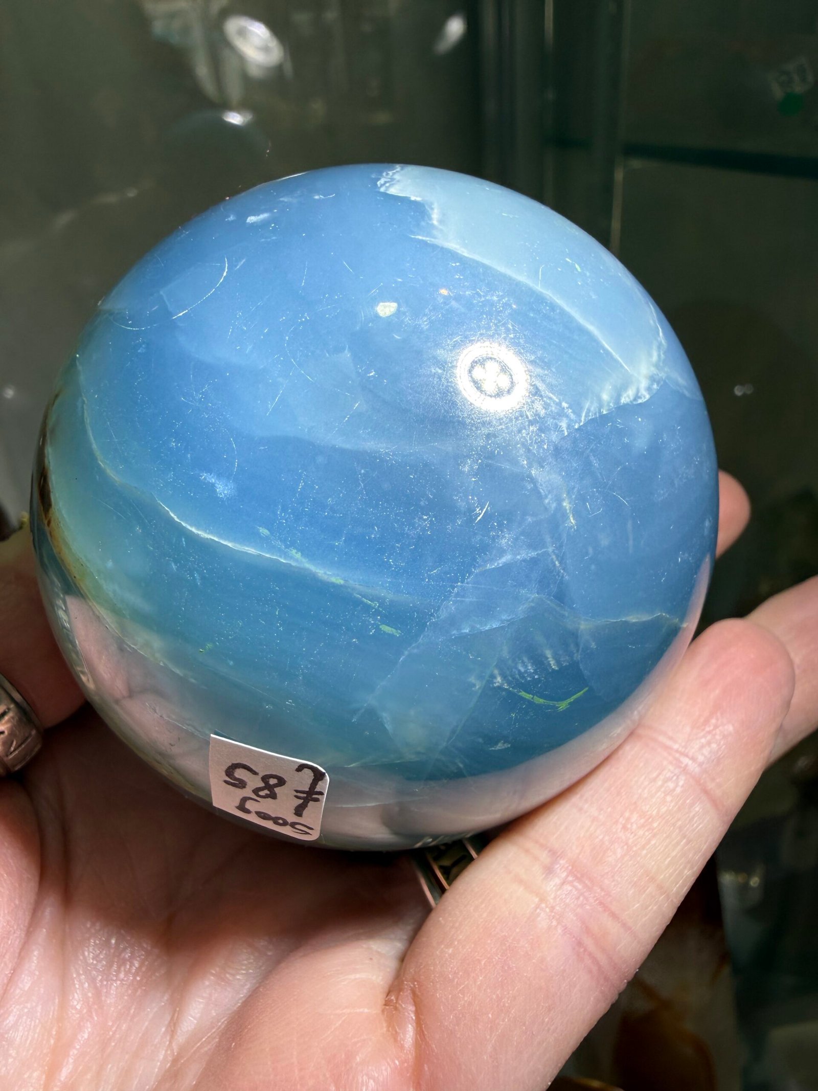 Lemurian Aquatine Calcite Sphere - Image 10