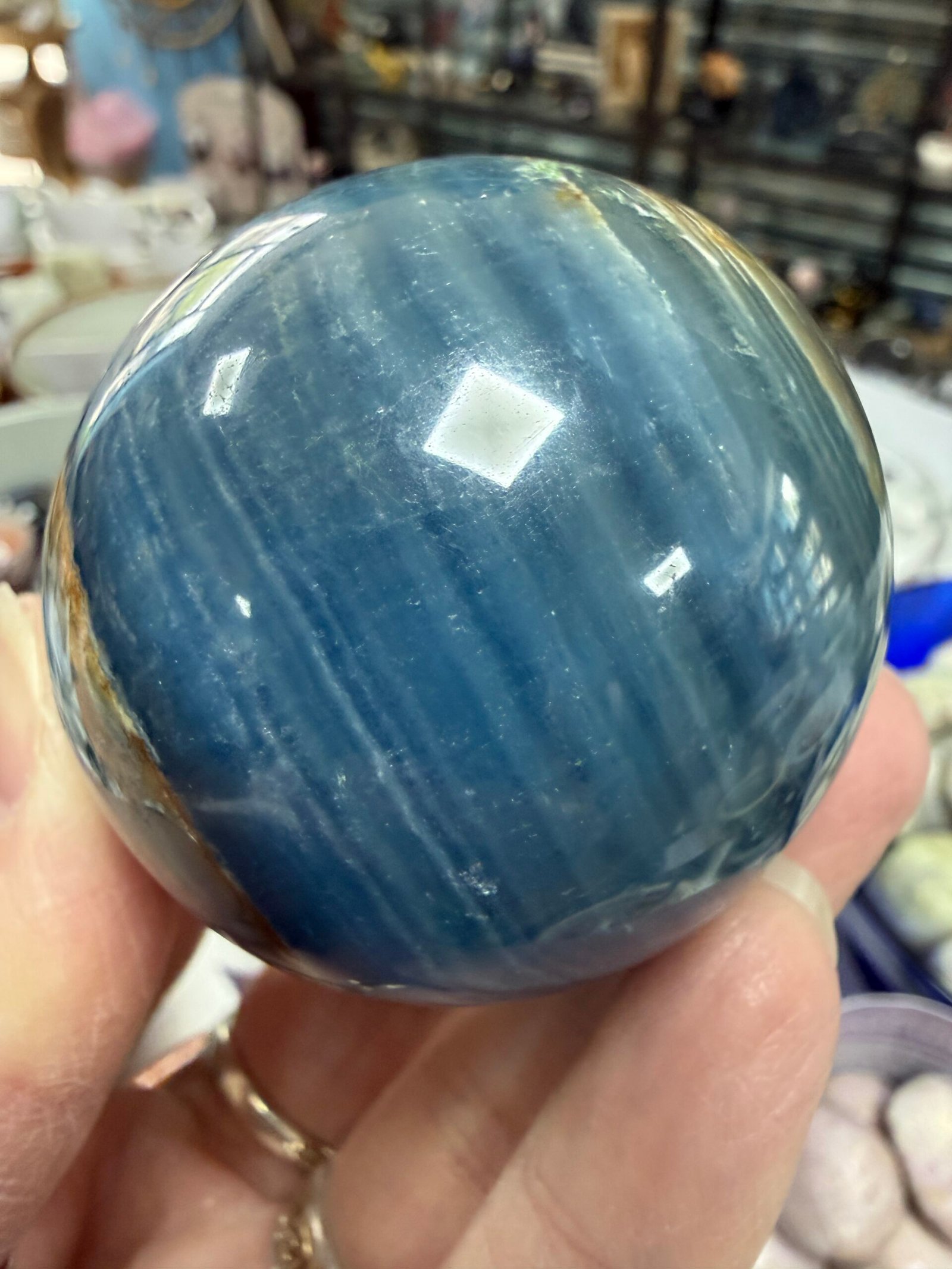 Lemurian Aquatine Calcite Sphere - Image 2