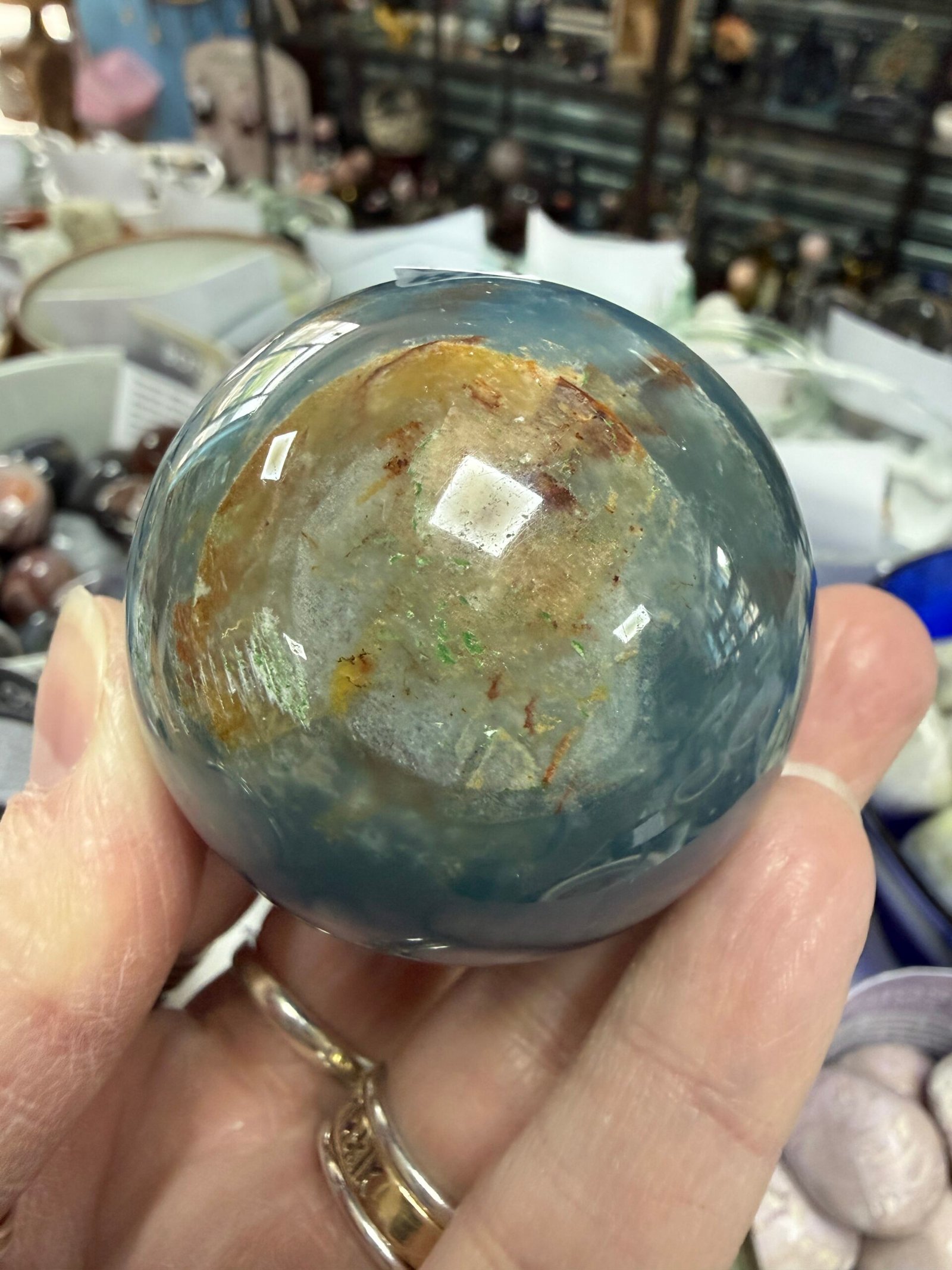Lemurian Aquatine Calcite Sphere - Image 3