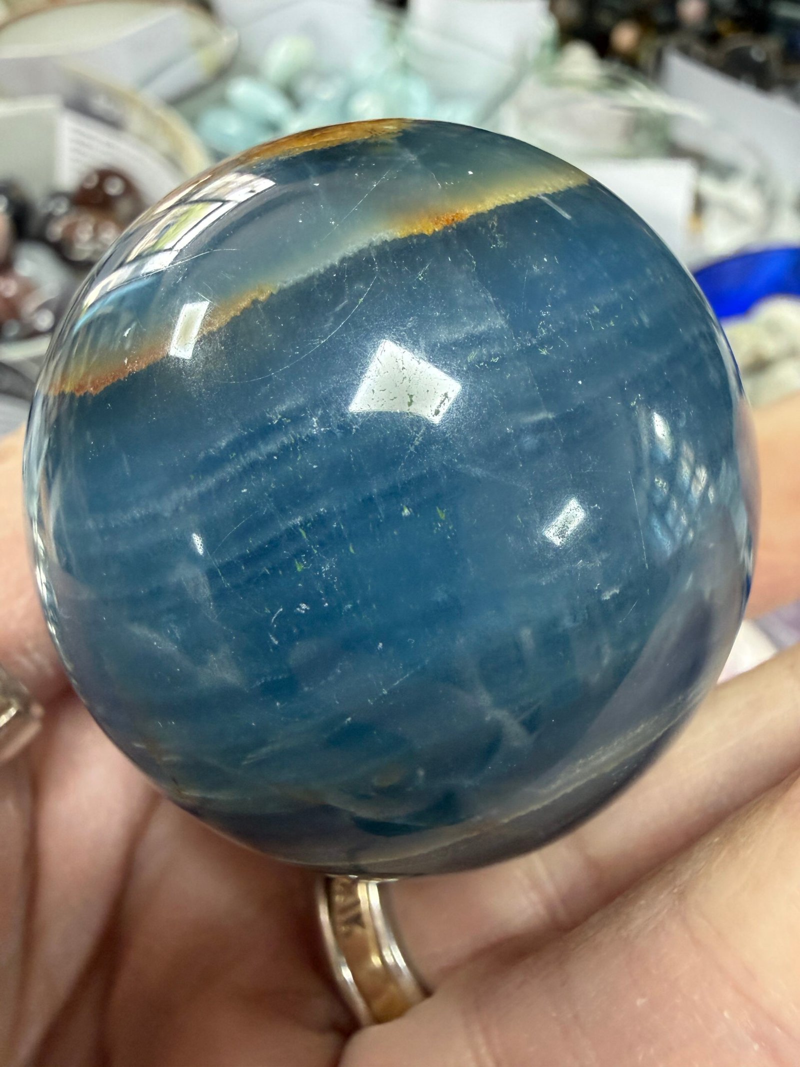 Lemurian Aquatine Calcite Sphere - Image 4