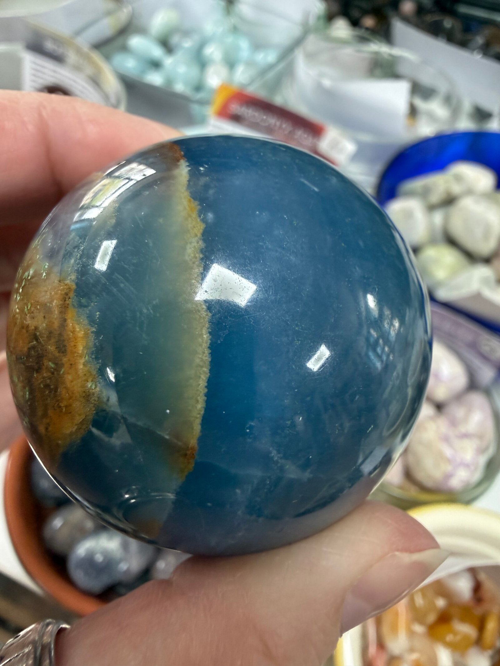 Lemurian Aquatine Calcite Sphere - Image 5