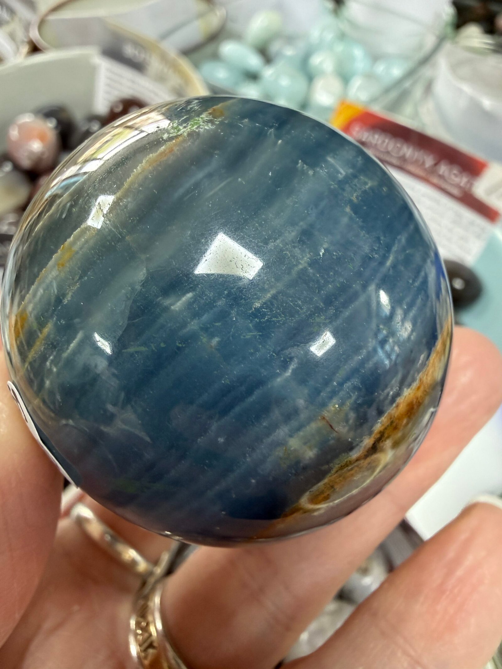 Lemurian Aquatine Calcite Sphere - Image 6