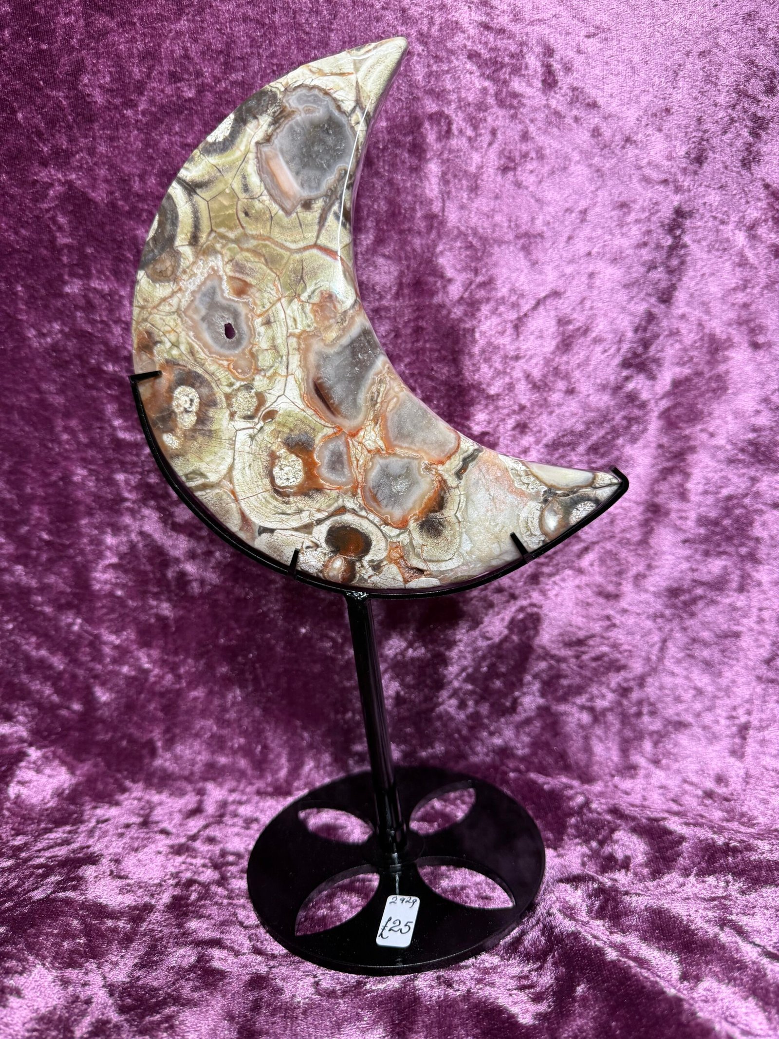 Money Agate Moon on Stand - Image 2