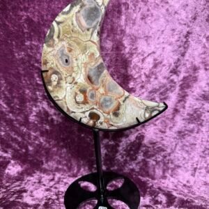 Money Agate Moon on Stand