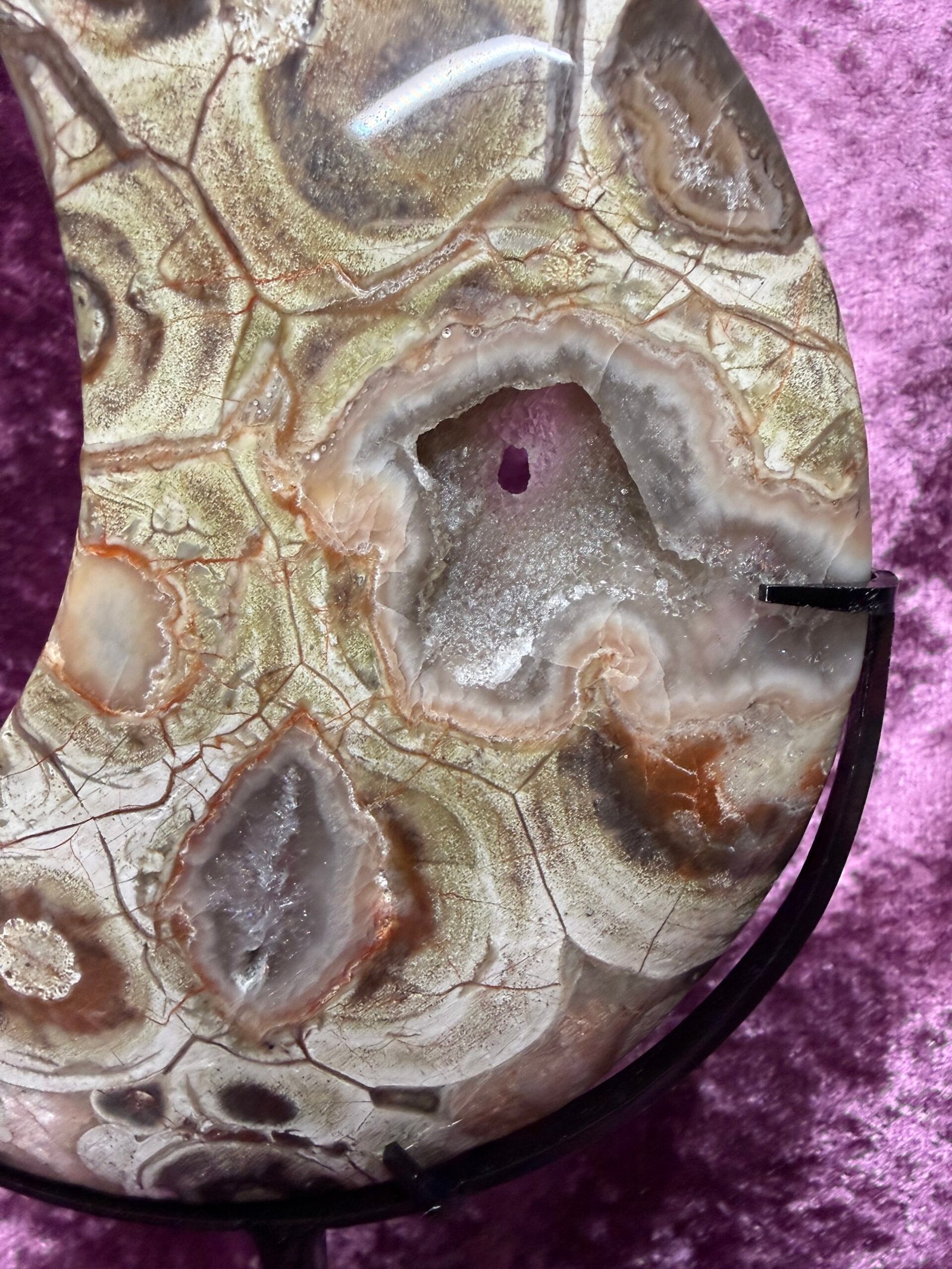 Money Agate Moon on Stand - Image 6