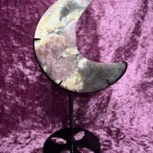 Pink Tourmaline Moon on Stand