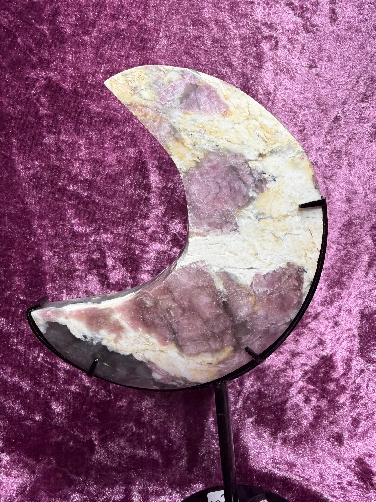 Pink Tourmaline Moon on Stand - Image 3