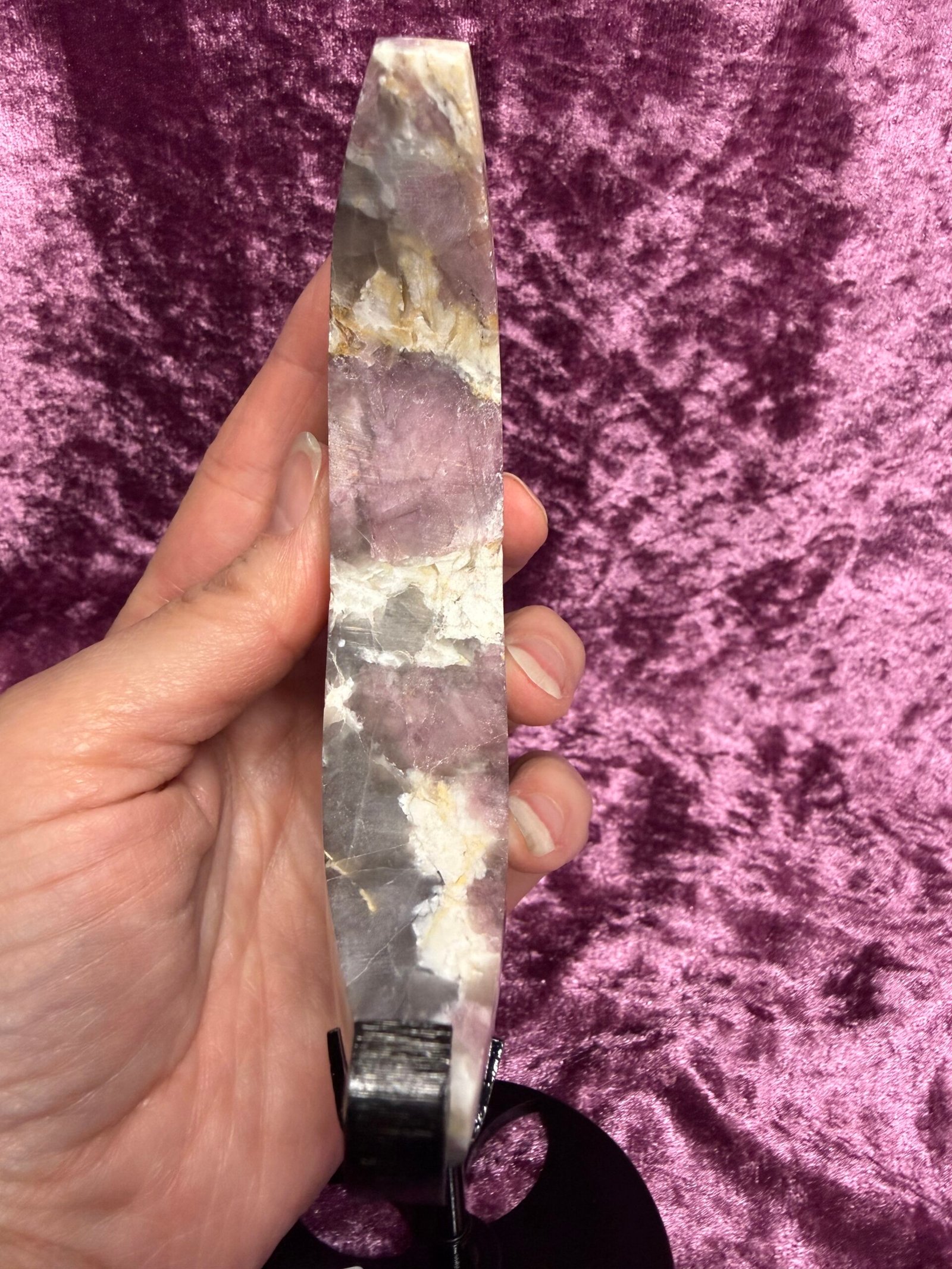 Pink Tourmaline Moon on Stand - Image 5