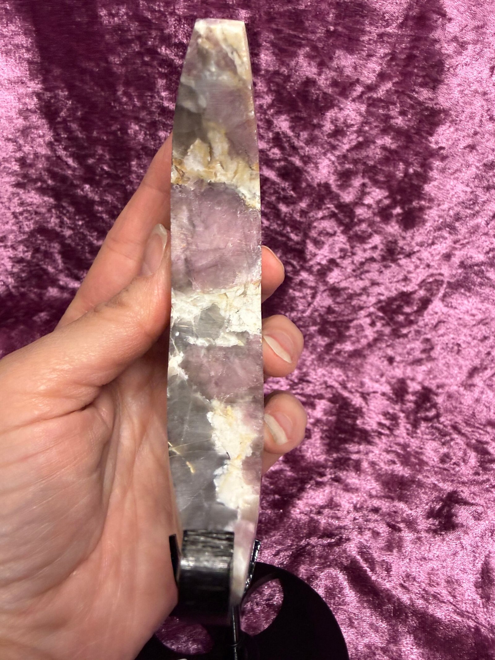 Pink Tourmaline Moon on Stand - Image 6