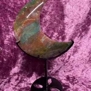 Ocean Jasper Moon on Stand