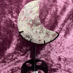 Pink Tourmaline Moon on Stand