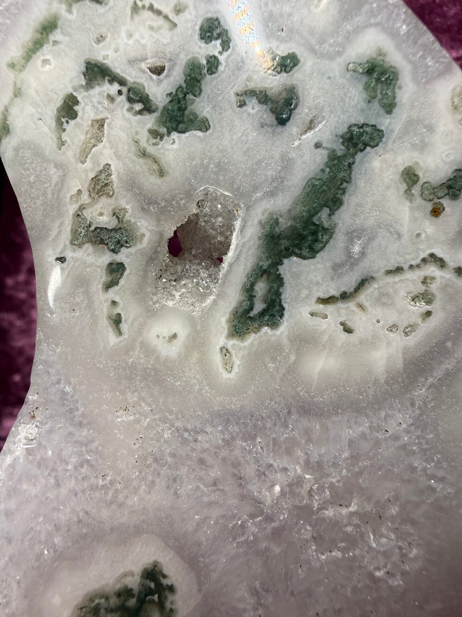 Moss Agate Moon on Stand - Image 6