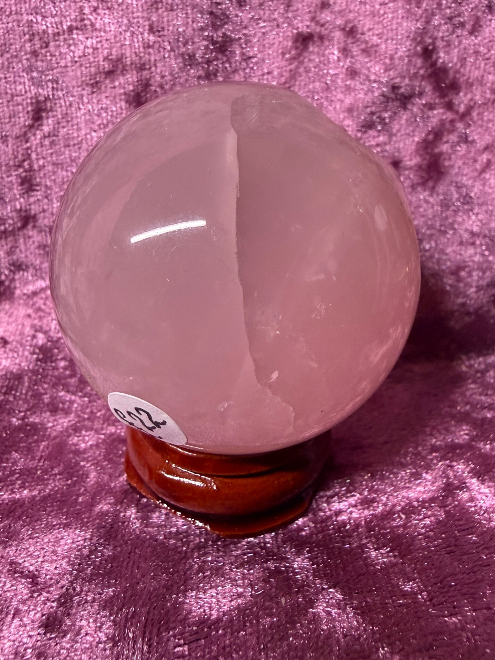 Rose Quartz Moon Face Sphere - Image 3