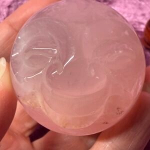 Rose Quartz Moon Face Sphere