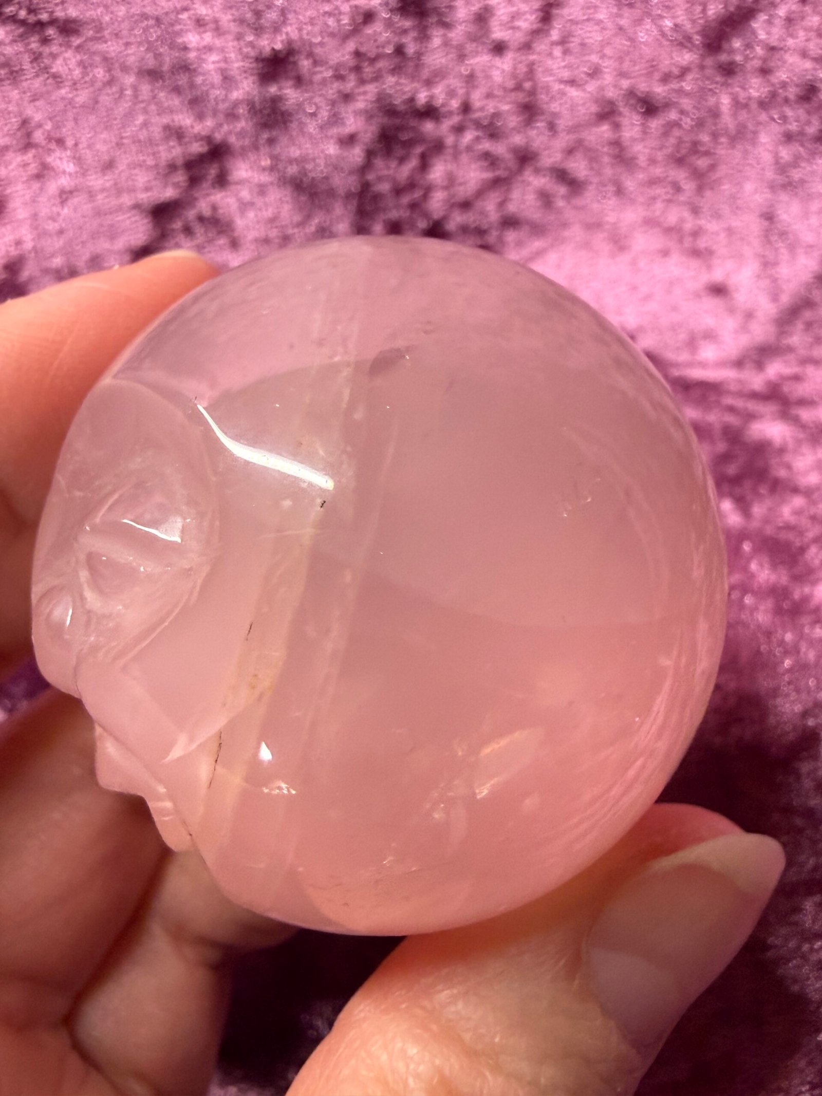 Rose Quartz Moon Face Sphere - Image 6