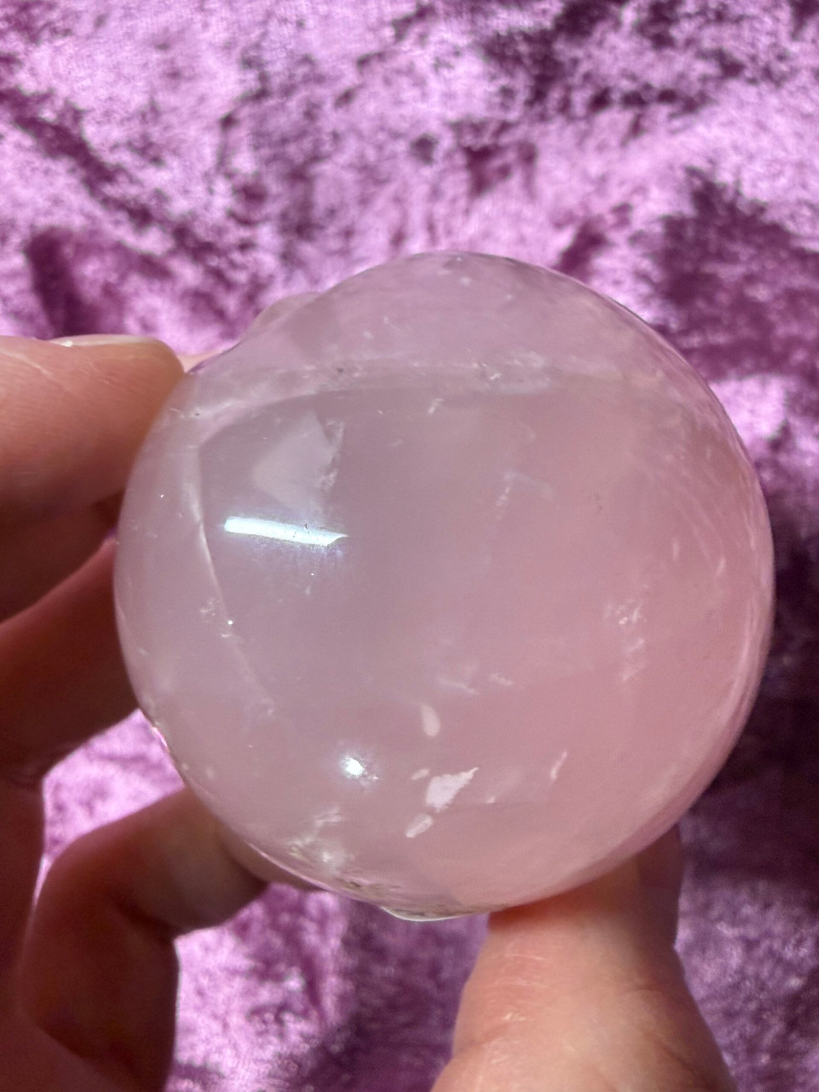 Rose Quartz Moon Face Sphere - Image 7