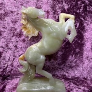 Green Calcite Horse Carving