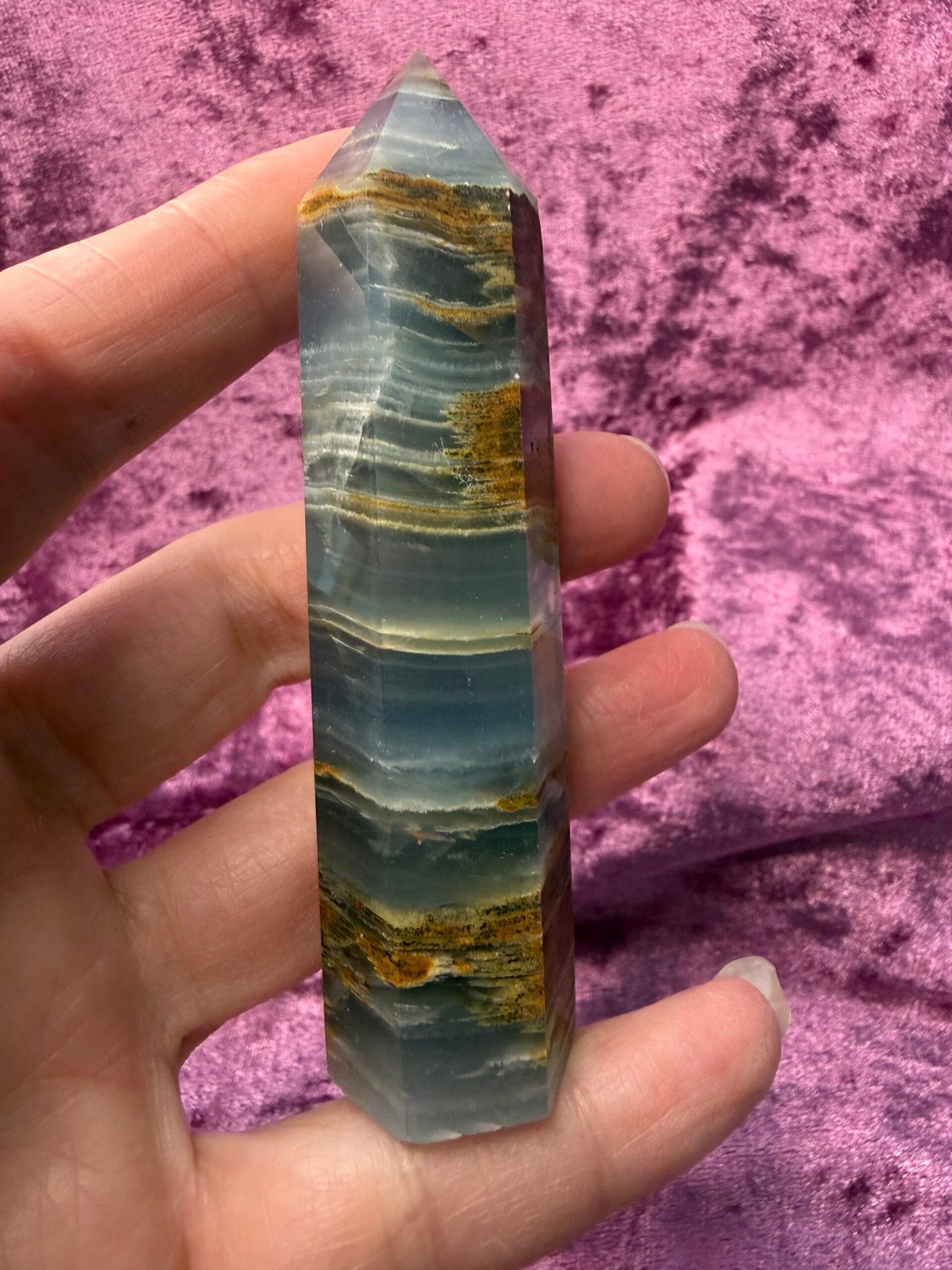 Lemurian Aquatine Calcite Tower-1 - Image 4