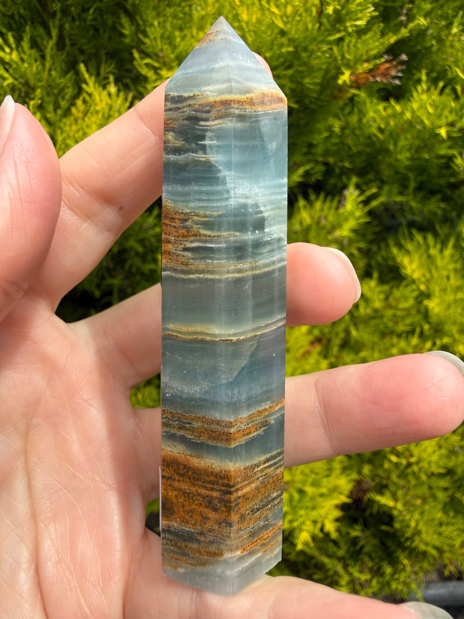 Lemurian Aquatine Calcite Tower-1