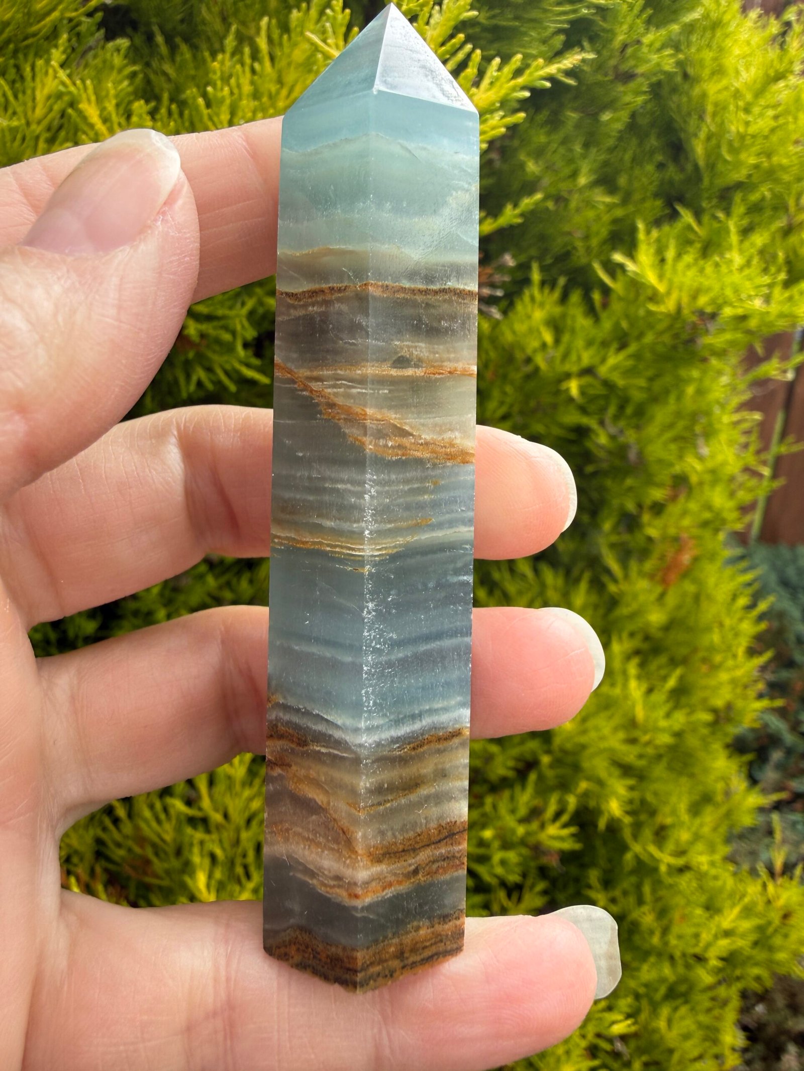 Lemurian Aquatine Calcite Tower - Image 6