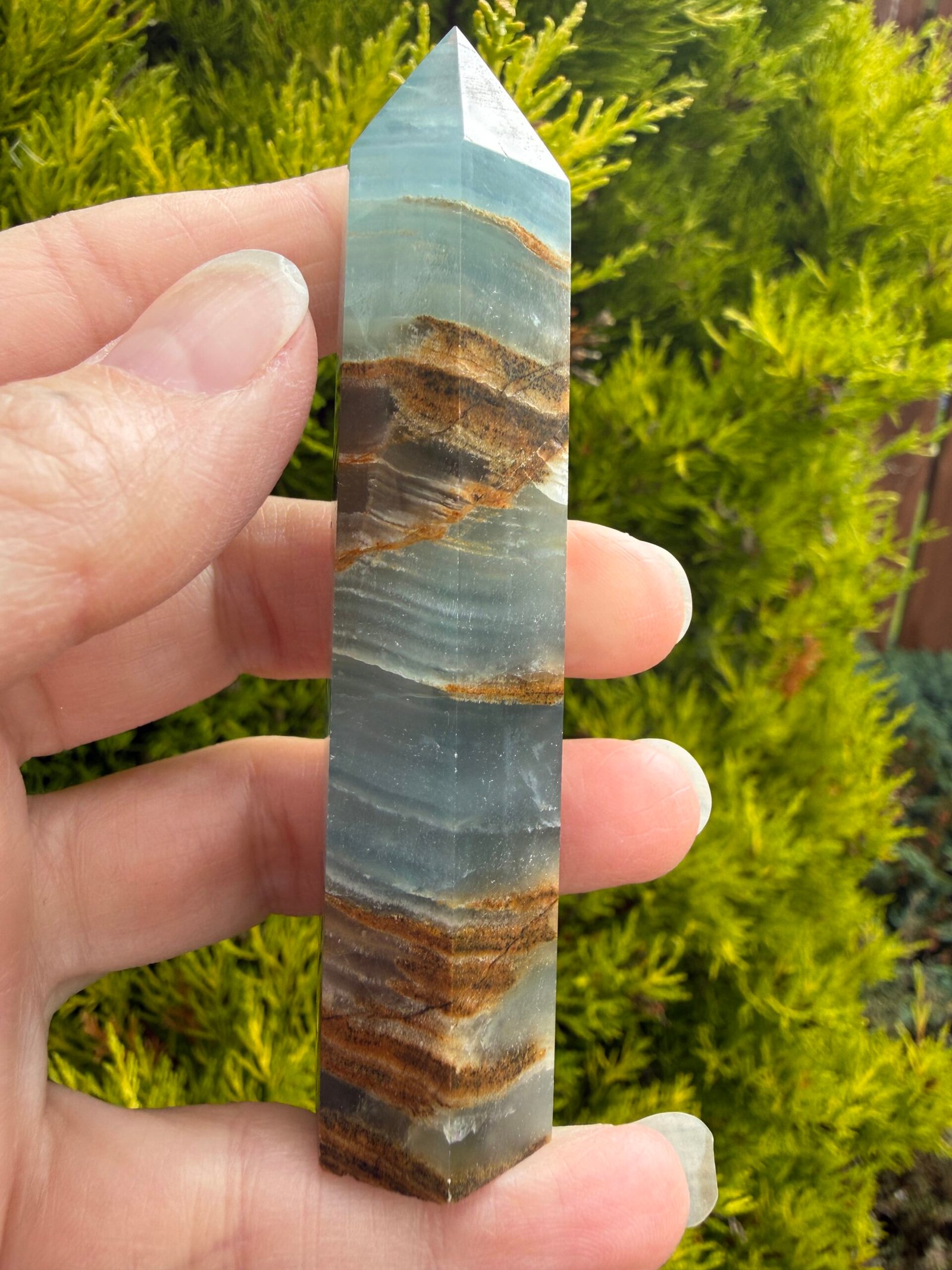 Lemurian Aquatine Calcite Tower - Image 8