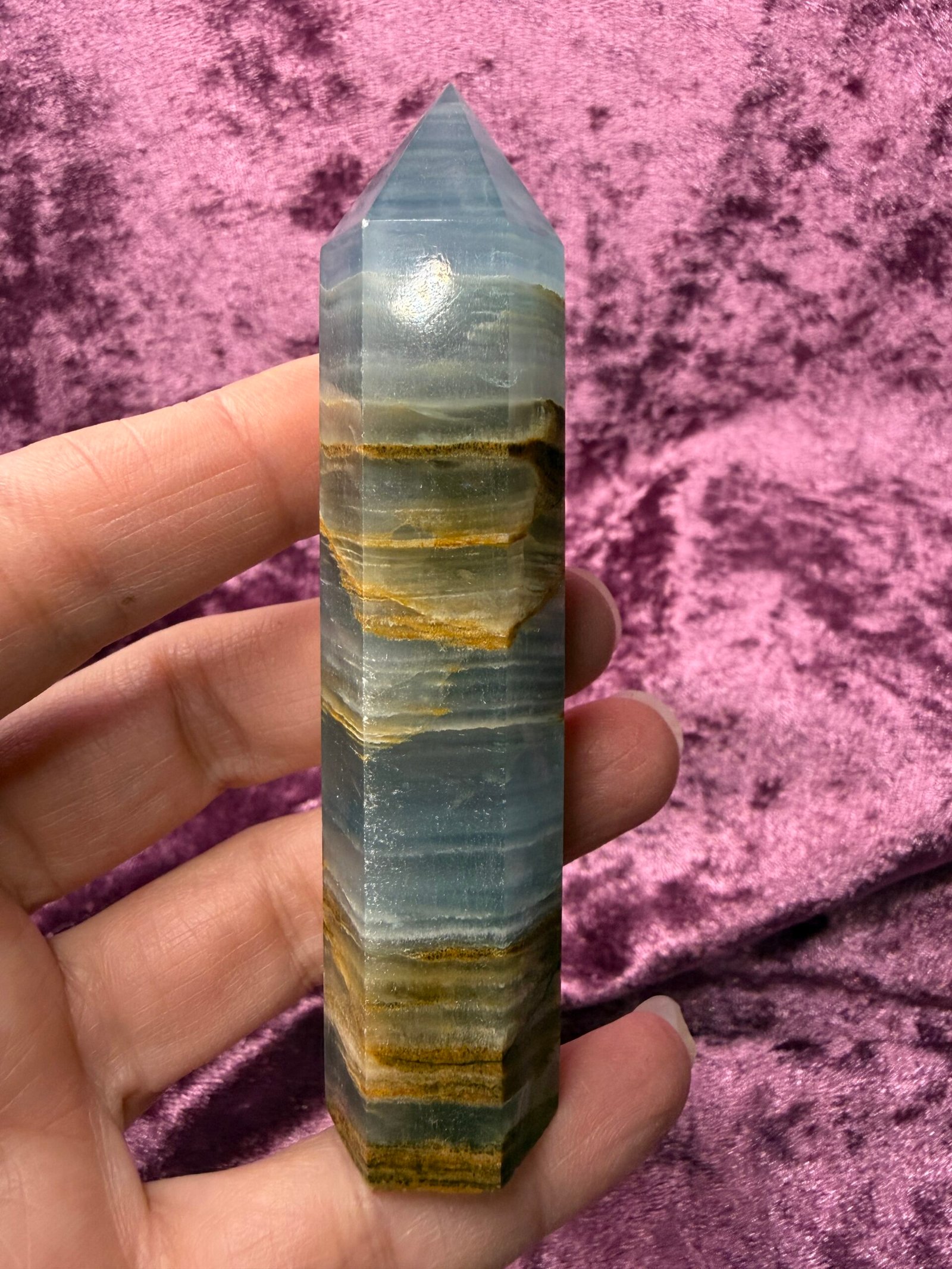Lemurian Aquatine Calcite Tower - Image 4