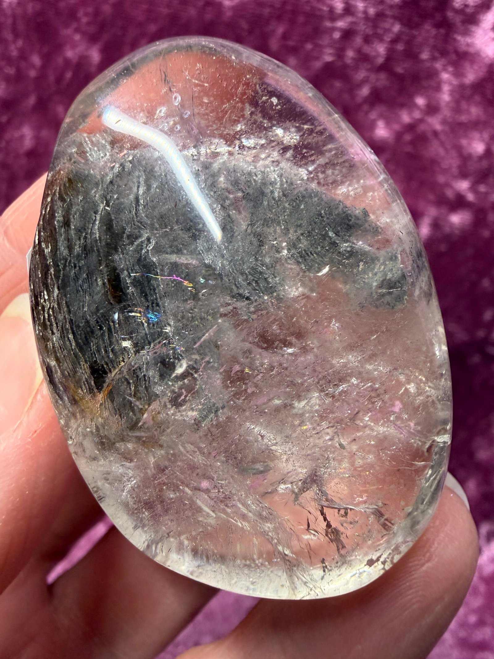 Garden Quartz (Lodolite) Palm Stone