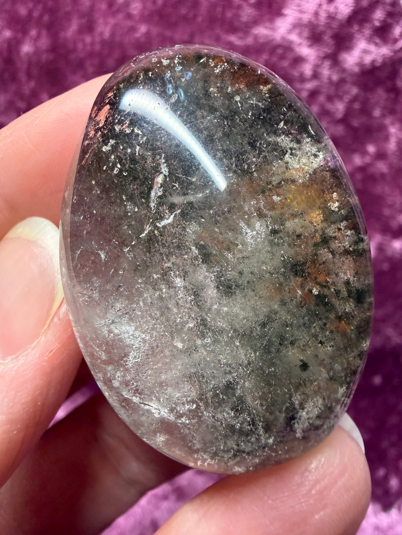 Garden Quartz (Lodolite) Palm Stone