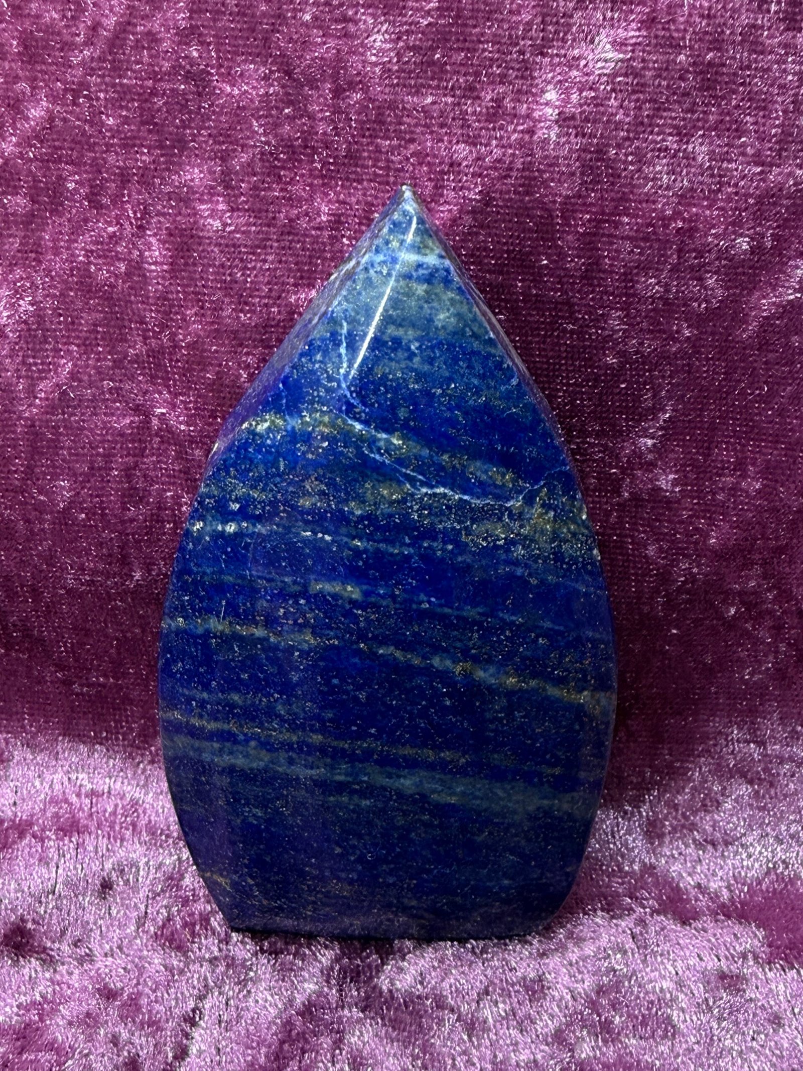 Lapis Lazuli Shield Freeform Carving - Image 2