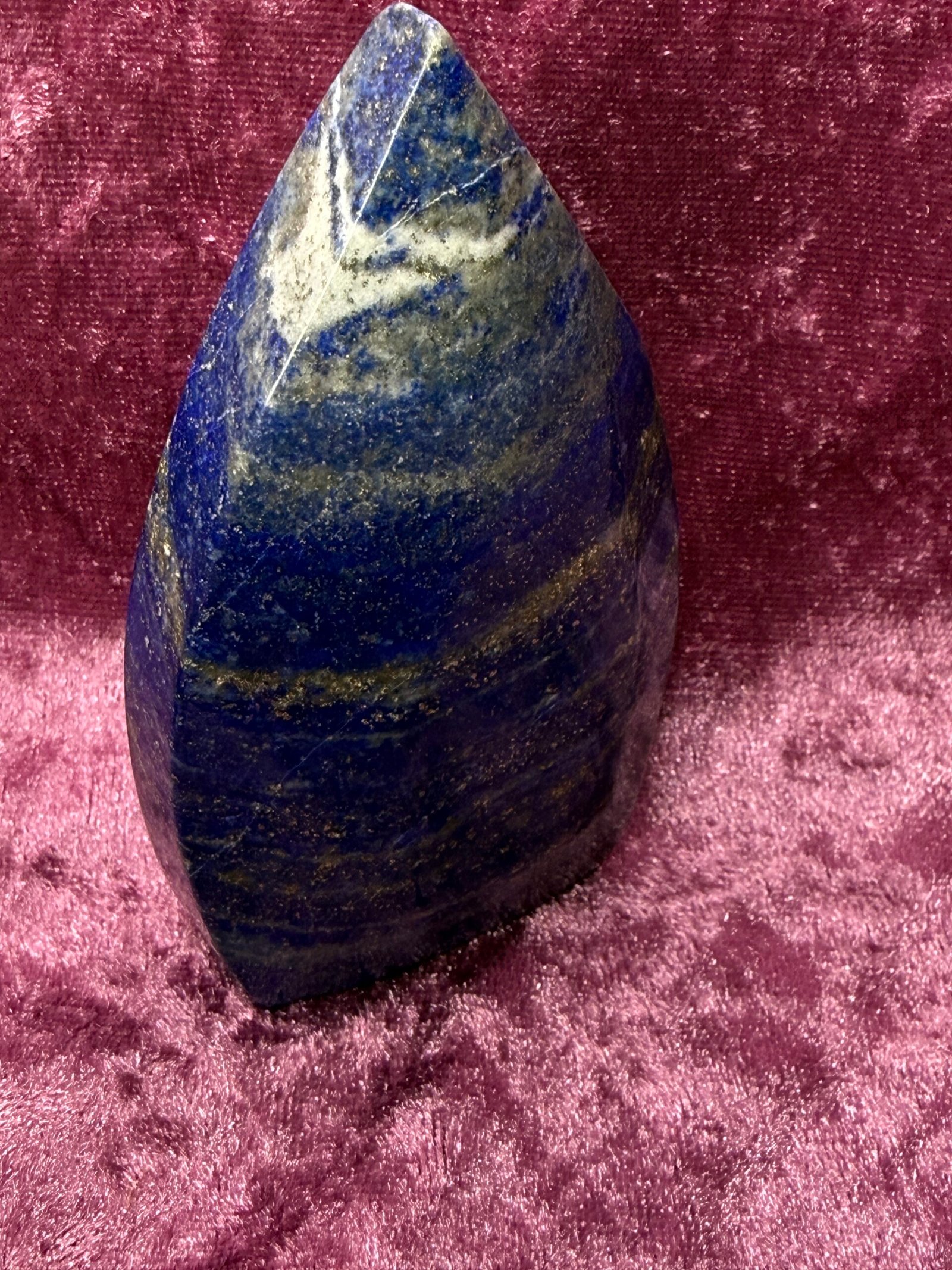 Lapis Lazuli Shield Freeform Carving - Image 6