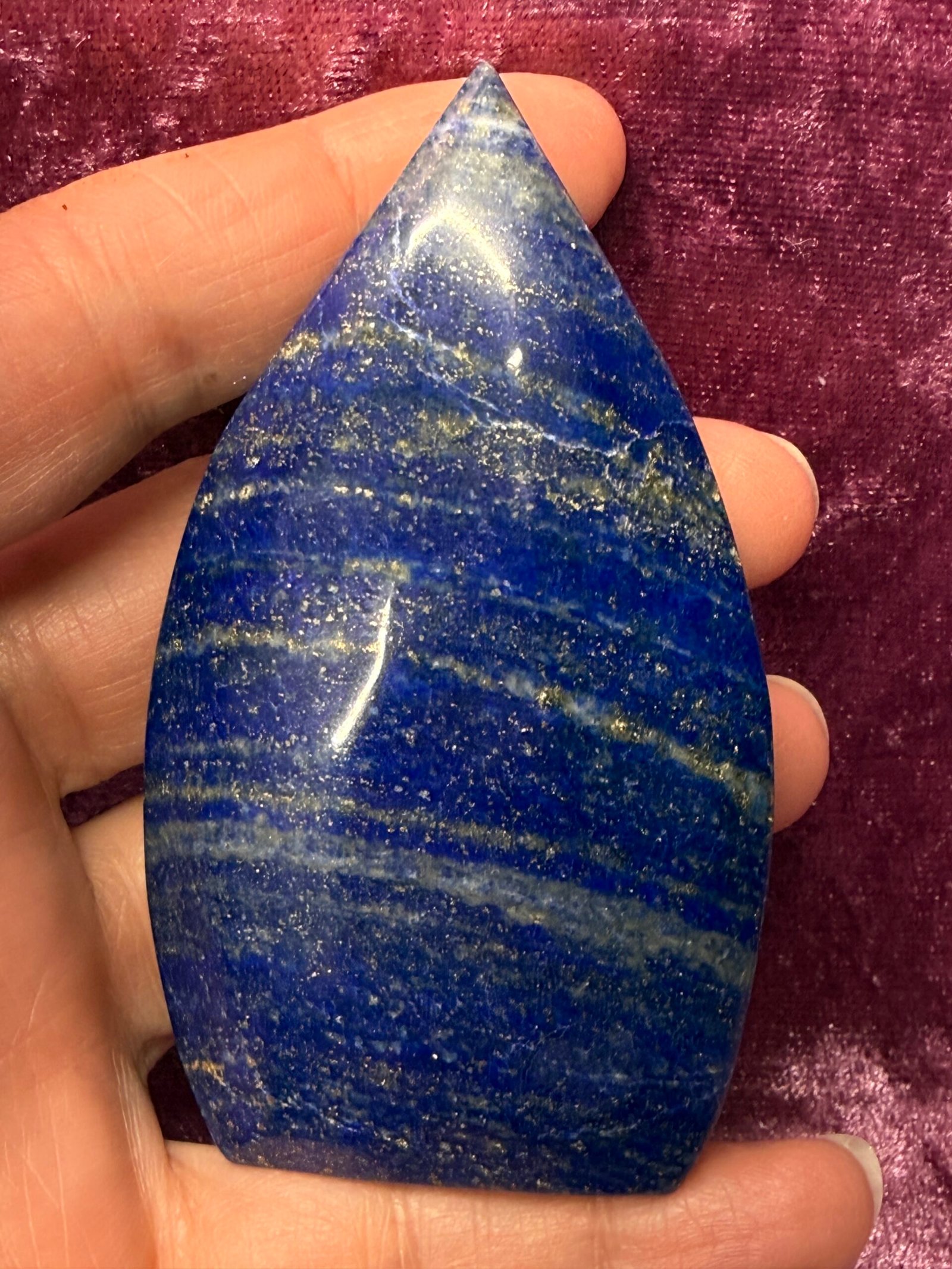 Lapis Lazuli Shield Freeform Carving