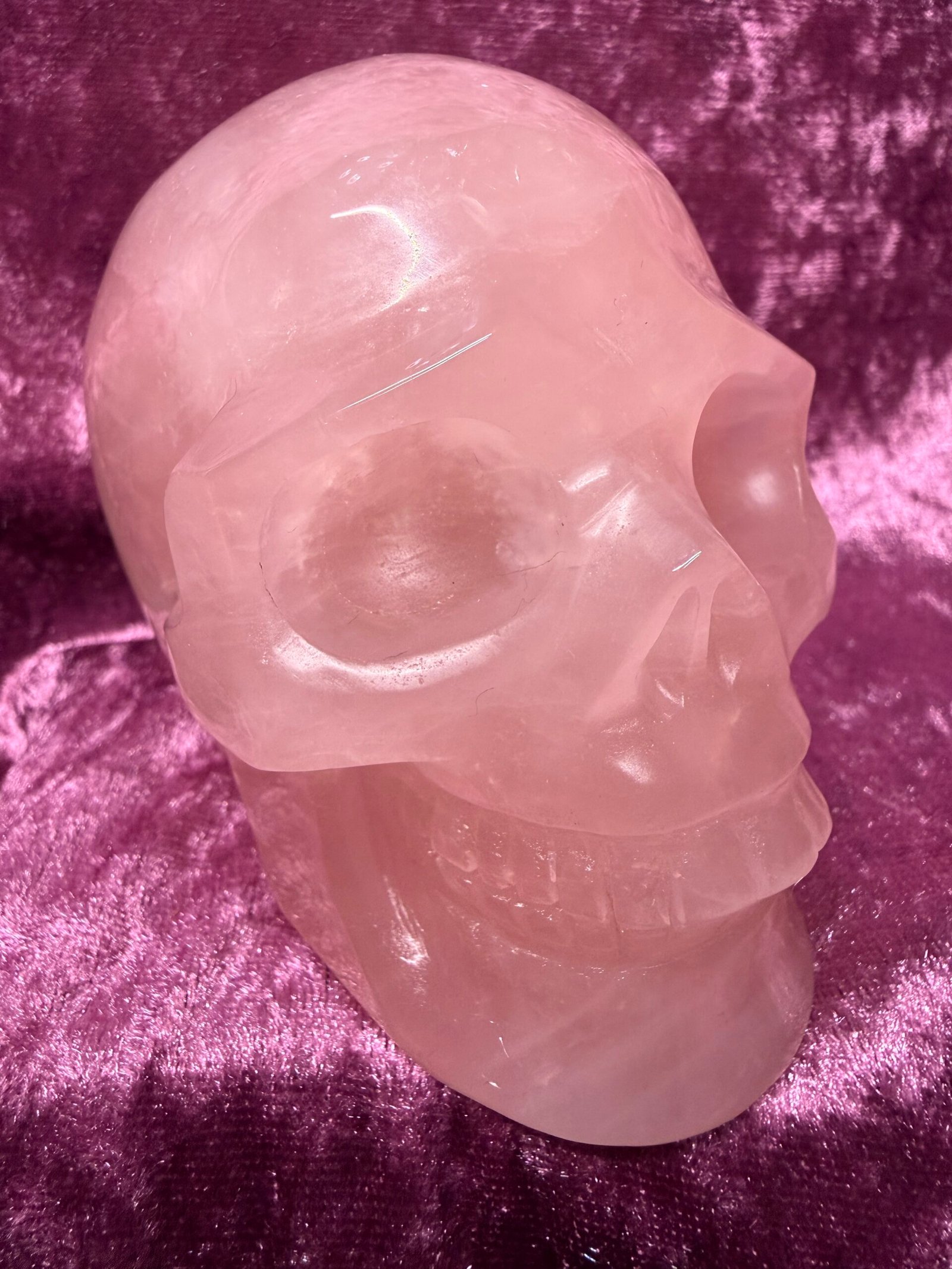 Rose Quartz Skull Carving - Image 2