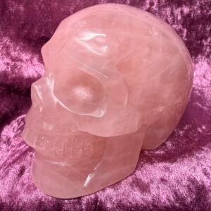 Rose Quartz Skull Carving
