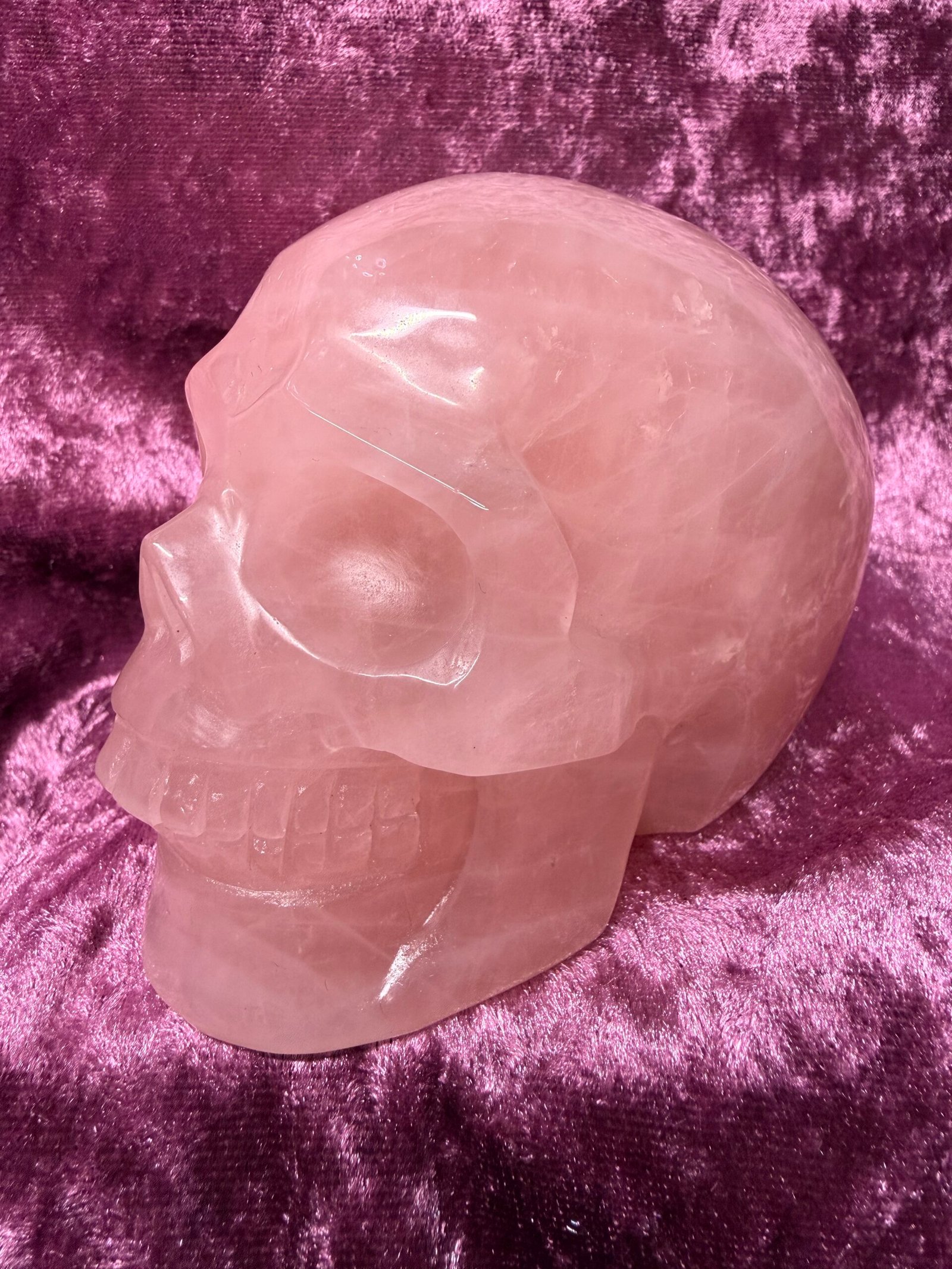Rose Quartz Skull Carving