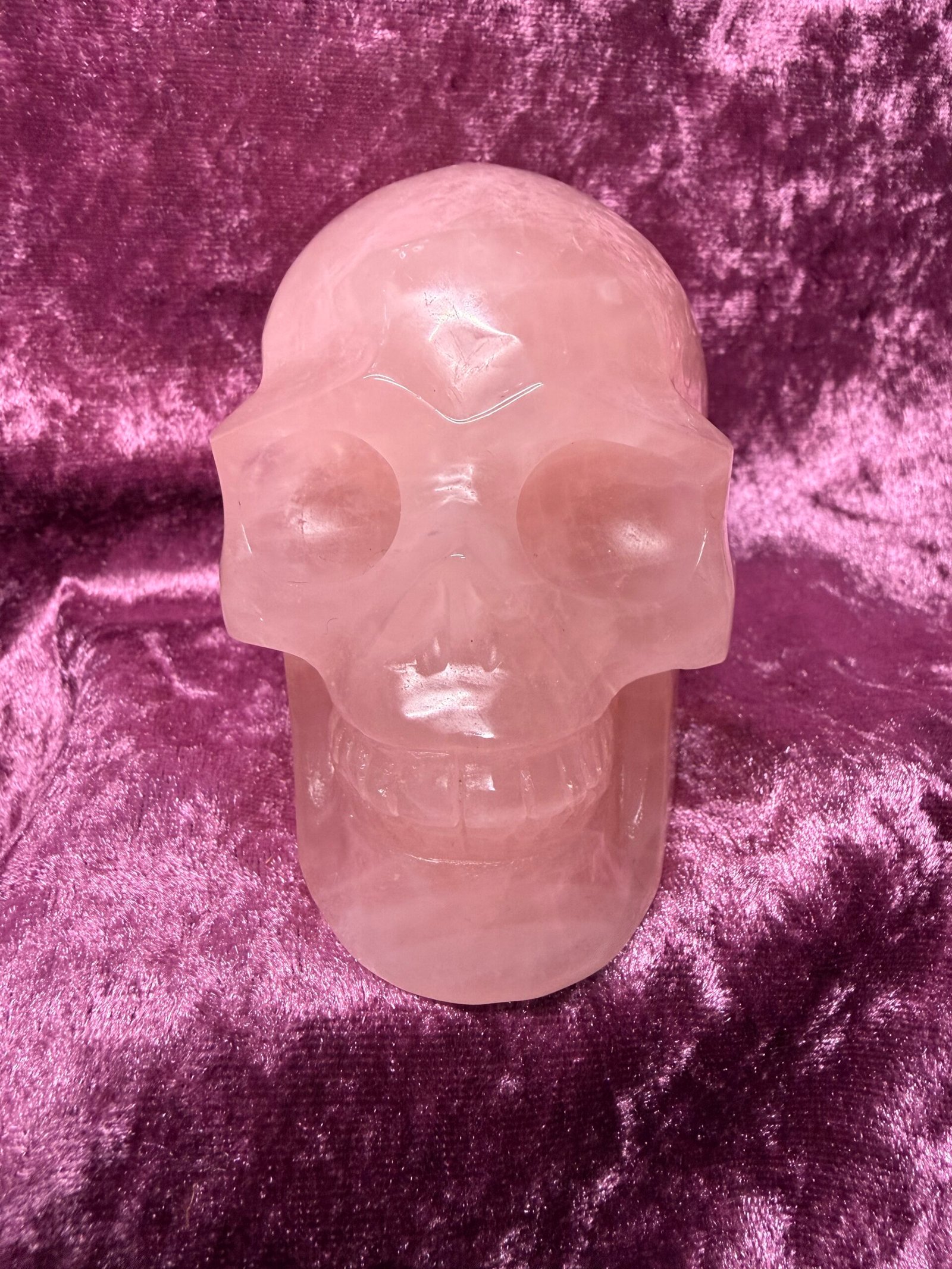 Rose Quartz Skull Carving - Image 4