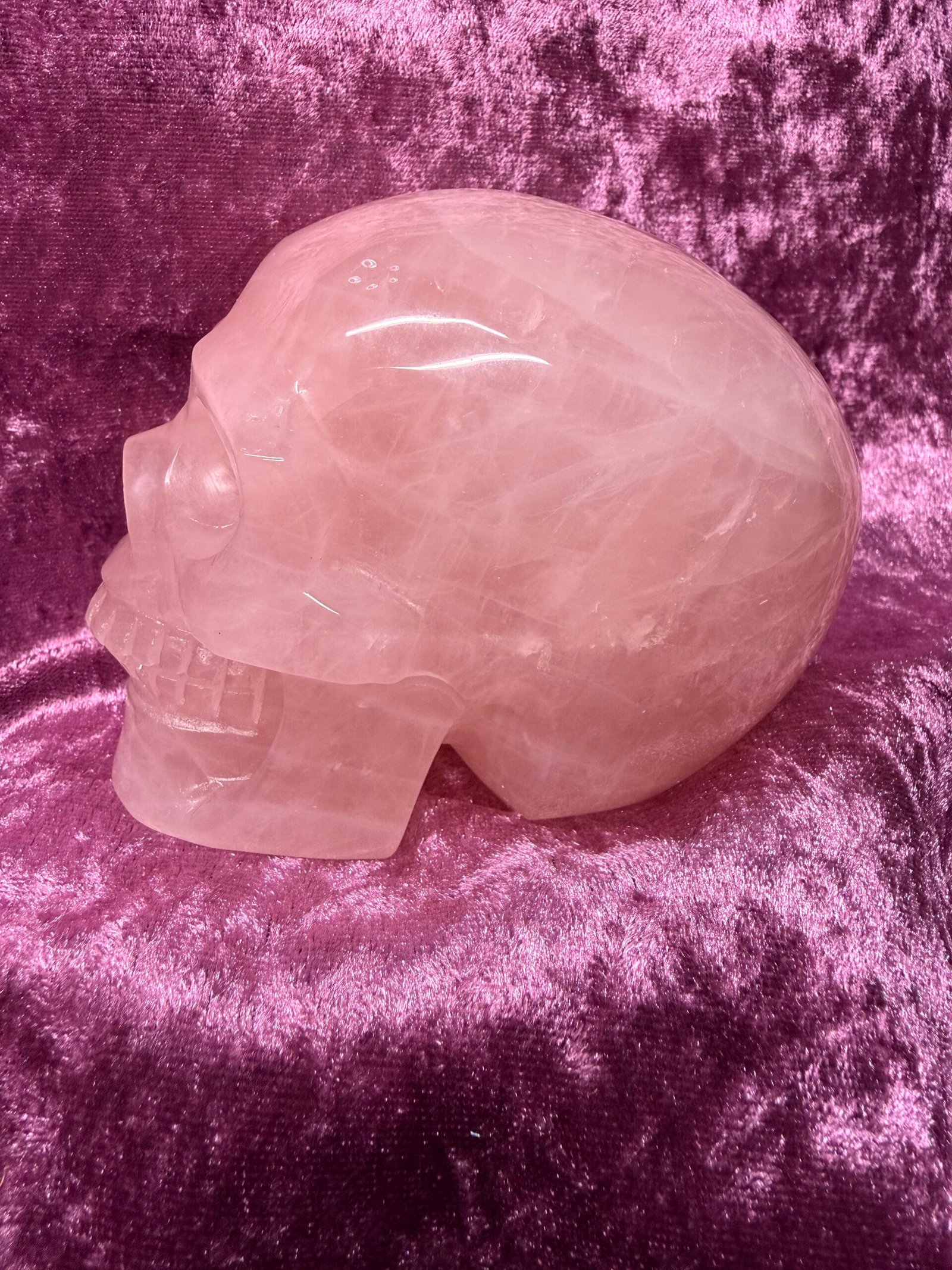 Rose Quartz Skull Carving - Image 5