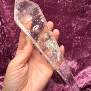 Clear Quartz Sceptre on Stand