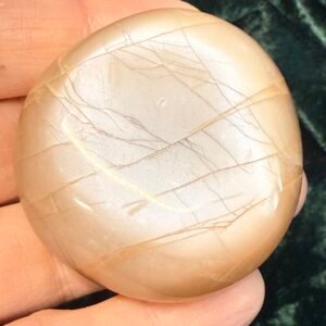 Peach Moonstone Palm Stone