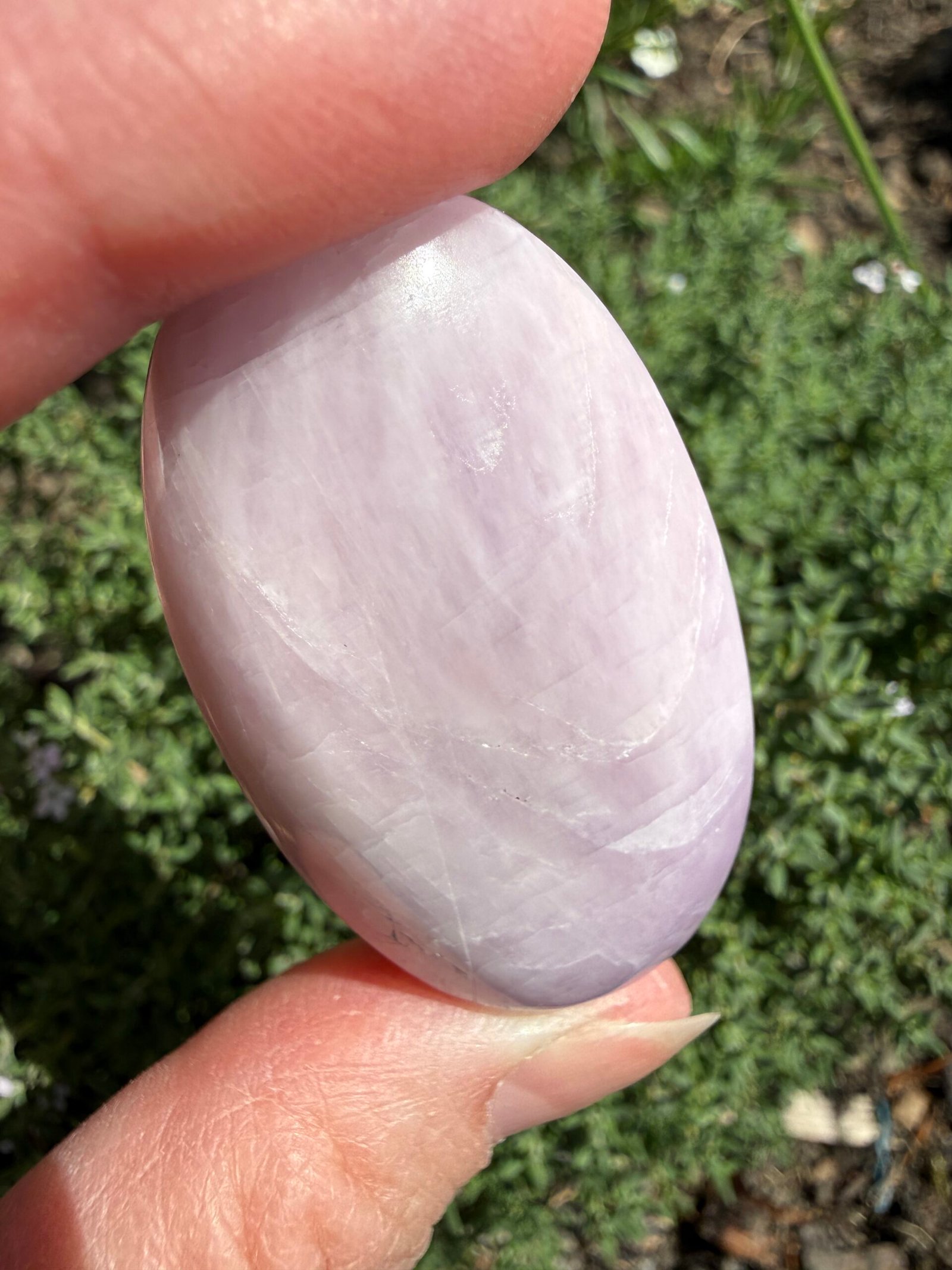 Kunzite Palm Stone