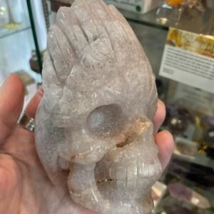 Pink Amethyst Skull Carving