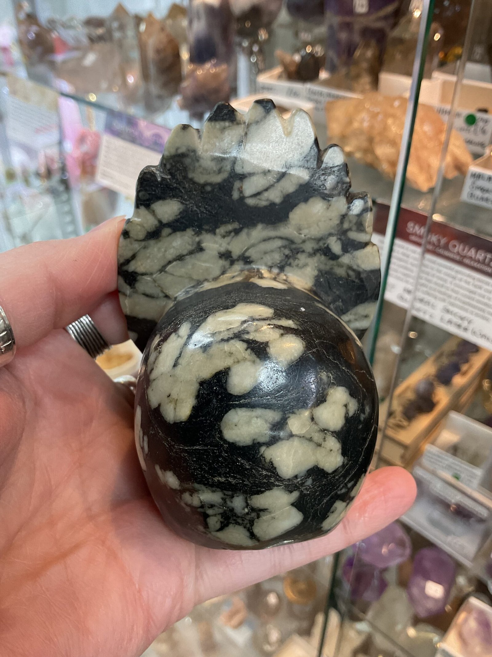 Chinese Writing Stone Skull Carving - Image 5