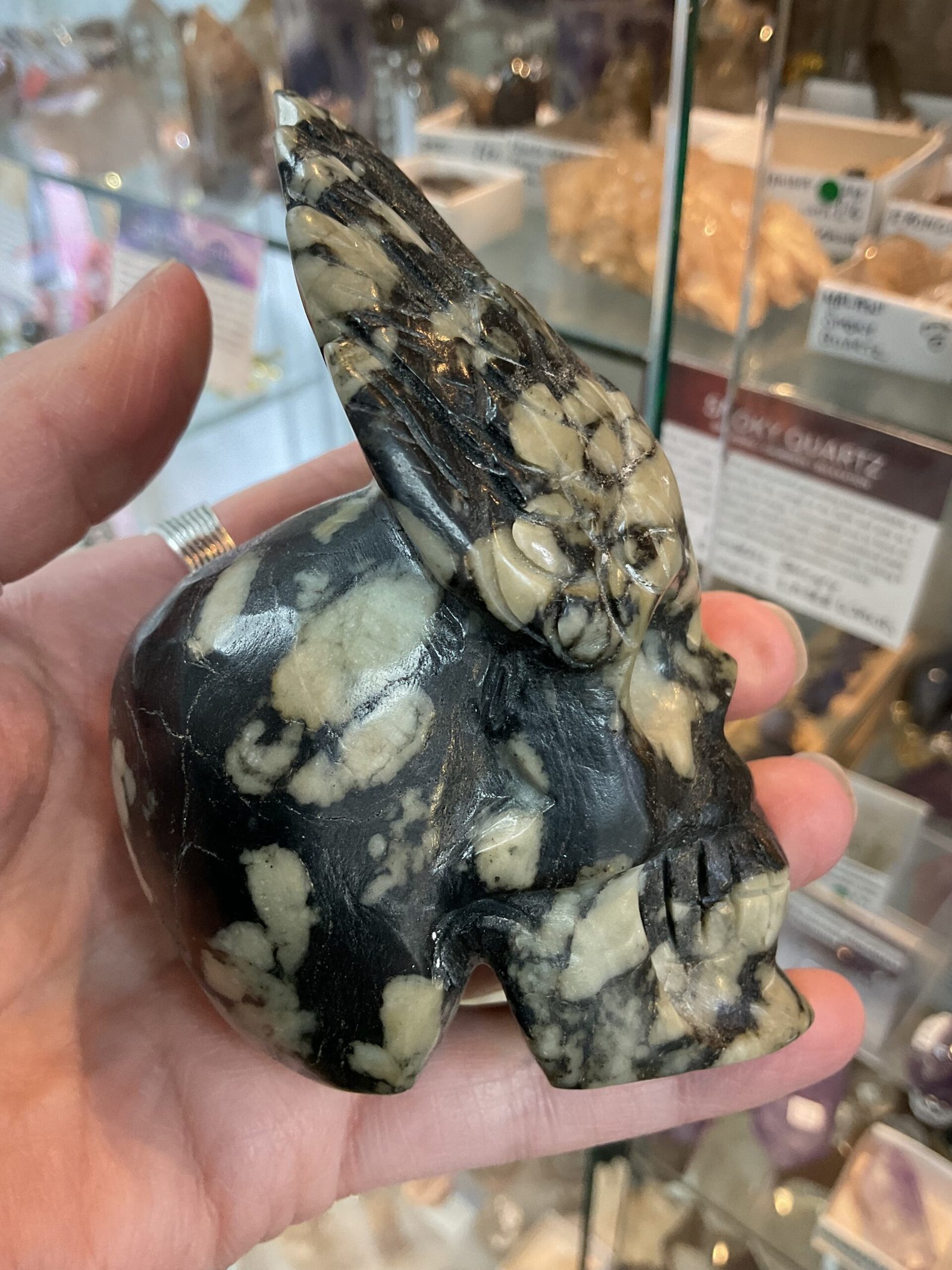 Chinese Writing Stone Skull Carving - Image 6
