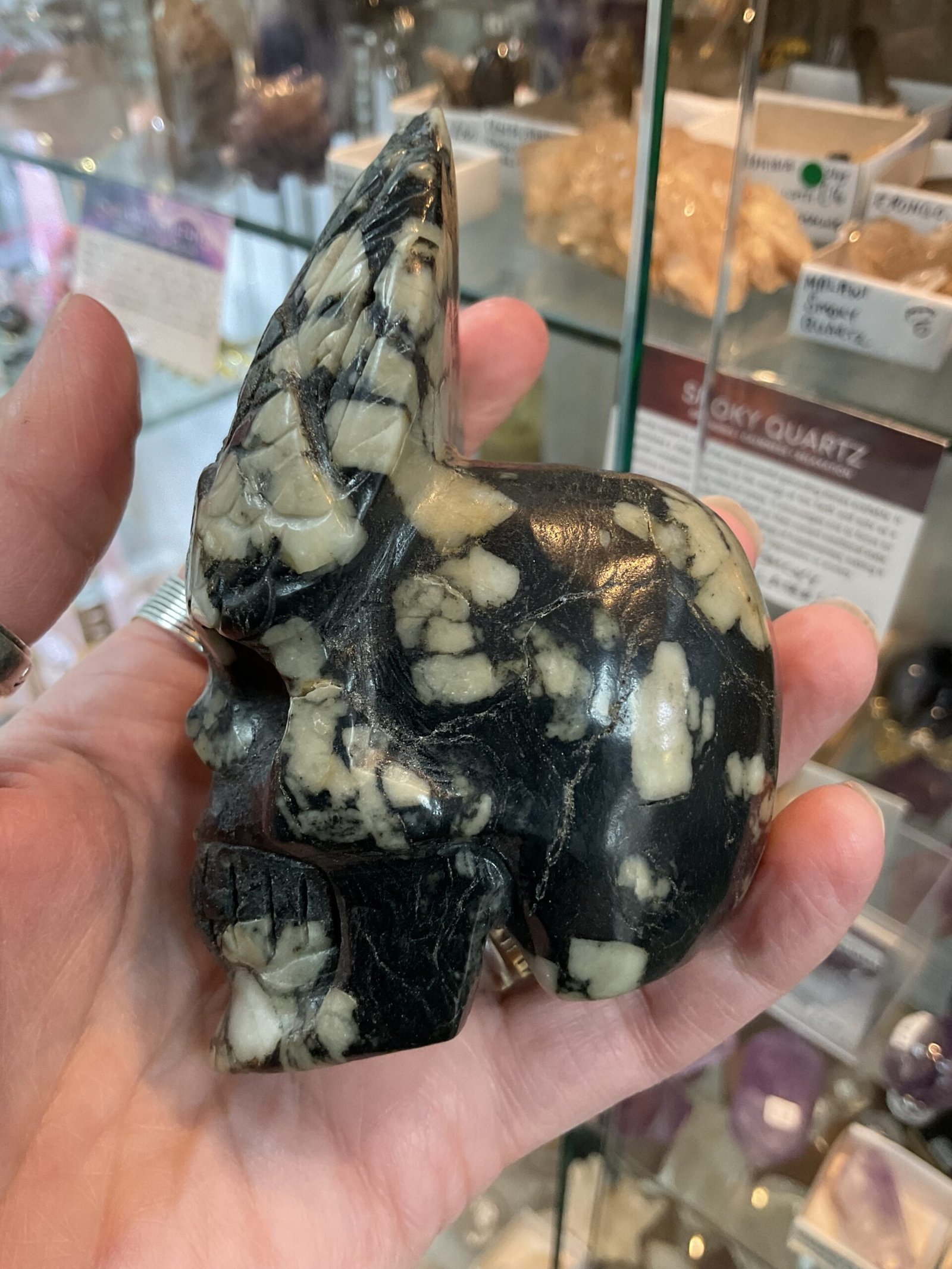 Chinese Writing Stone Skull Carving - Image 7