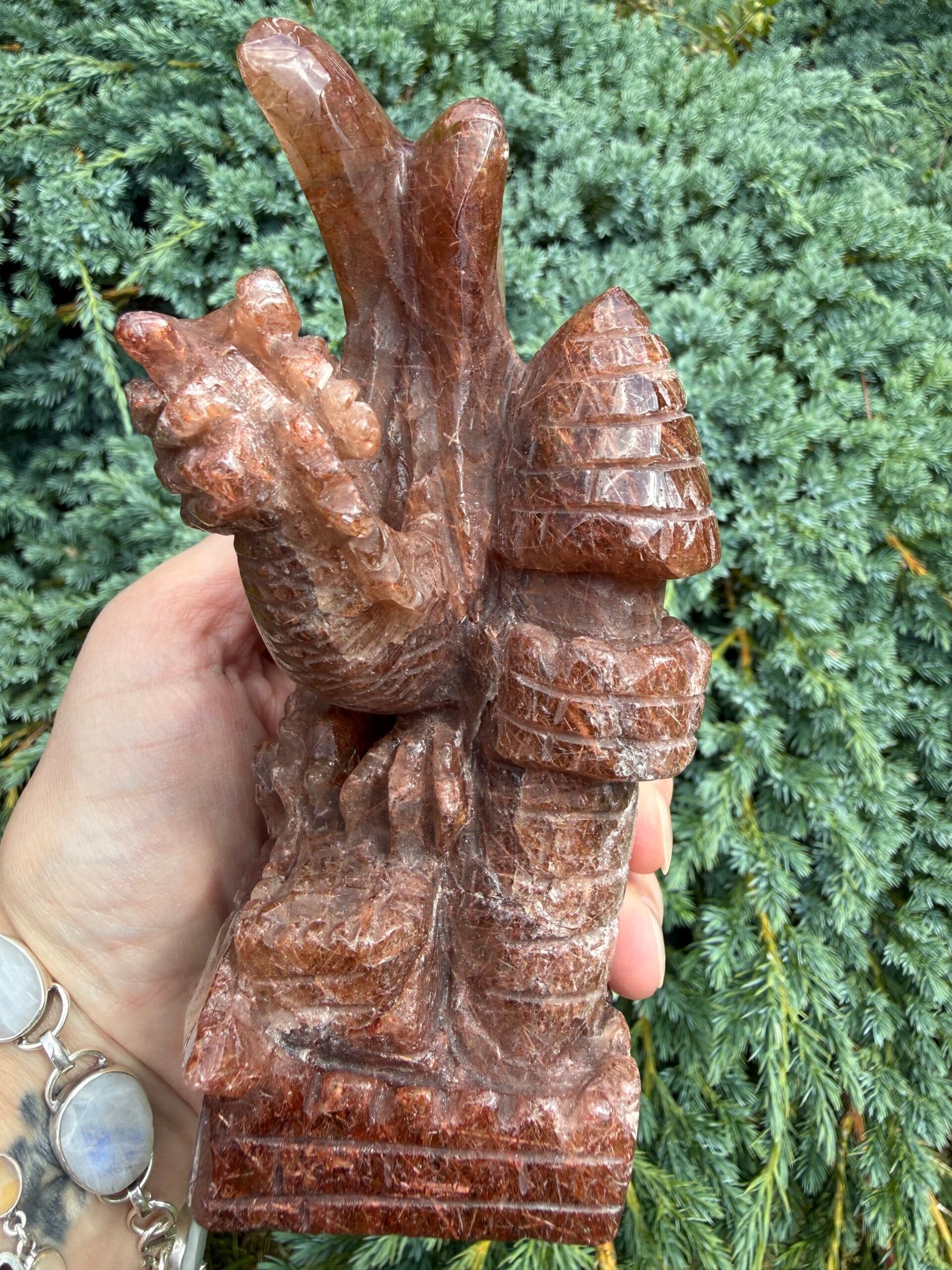 Copper Rutile Quartz Dragon Carving - Image 10