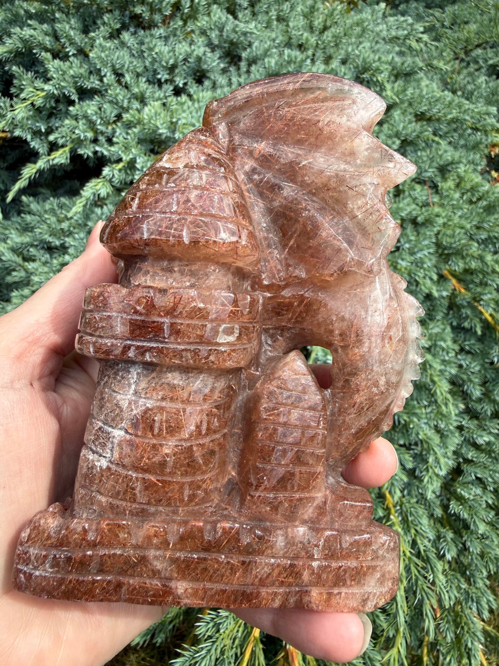 Copper Rutile Quartz Dragon Carving - Image 11