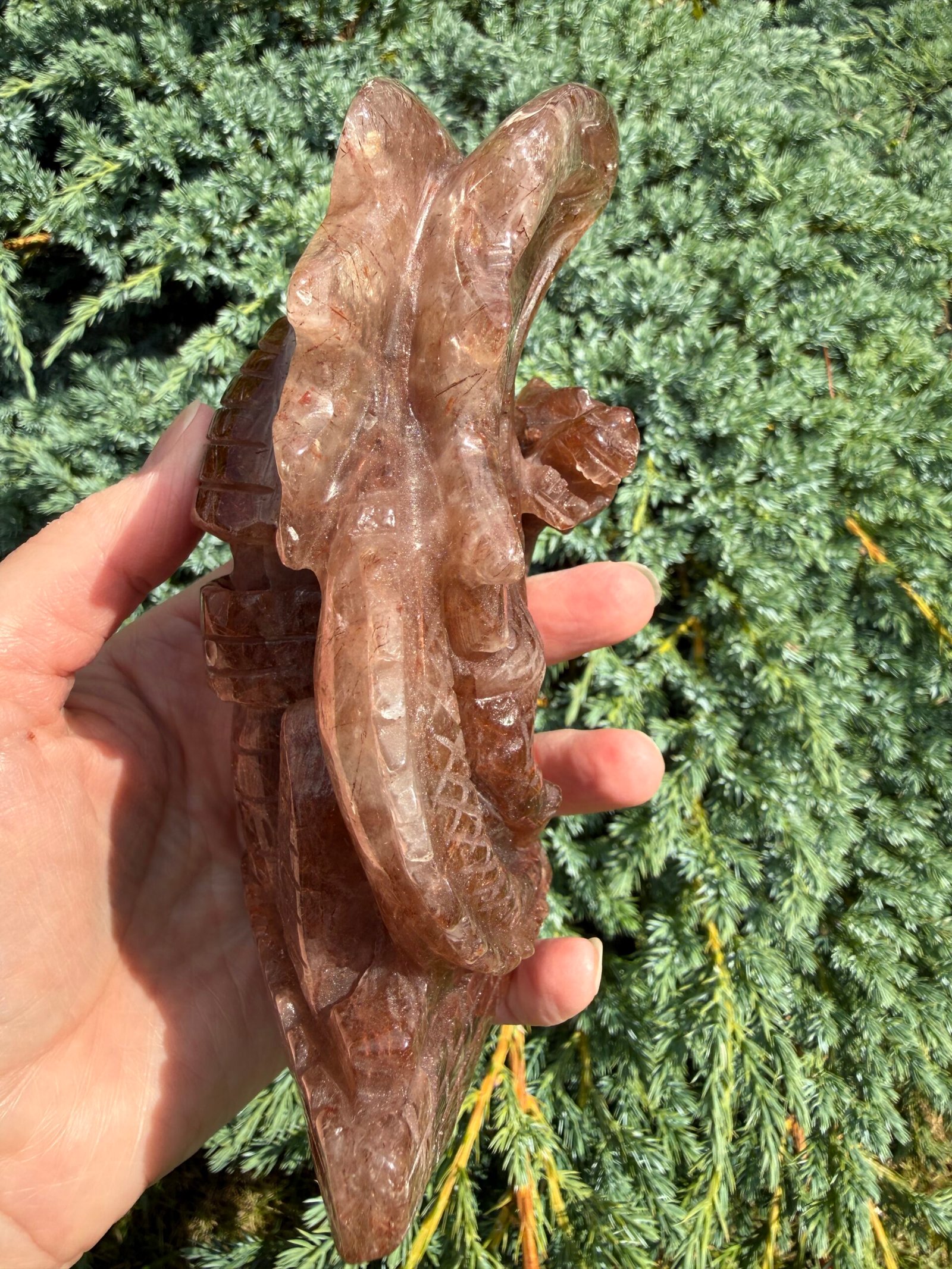 Copper Rutile Quartz Dragon Carving - Image 12