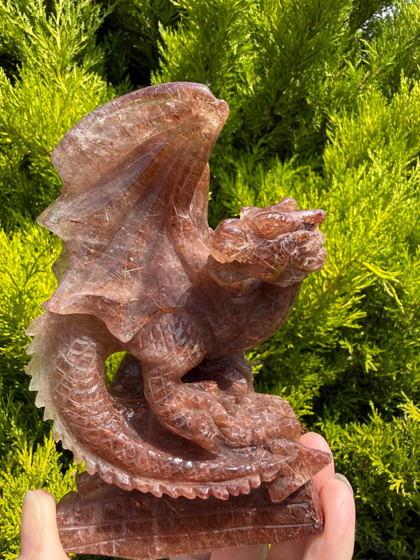 Copper Rutile Quartz Dragon Carving - Image 14