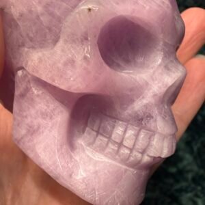 Kunzite Skull Carving