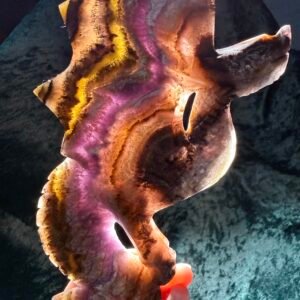 Fluorite Dragon Carving on Custom Stand