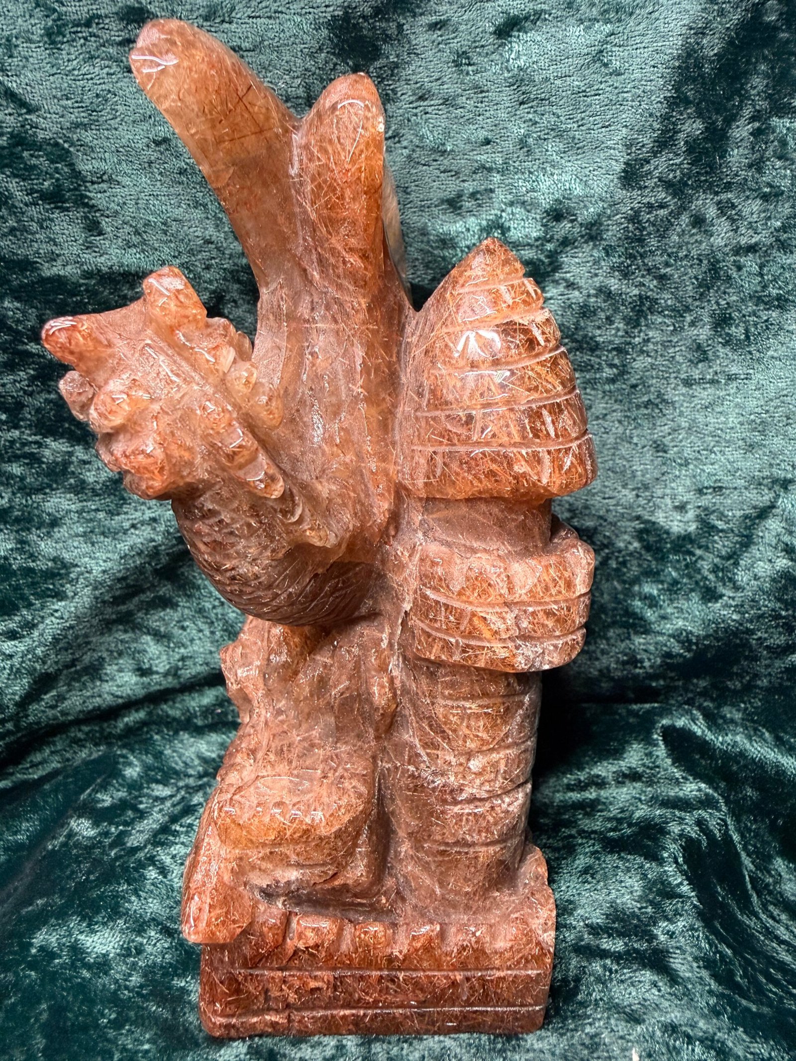 Copper Rutile Quartz Dragon Carving - Image 4